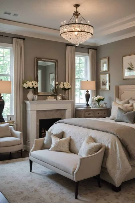 Romantic Master Bedroom Decor Ideas - West Magnolia Charm Big Victorian House, Romantic Room Ideas, Lake House Master, Elegant Bedrooms, Luxury Bedrooms, Spring Bedroom, Classy Bedroom, New Bedroom Ideas, My Dream Bedroom