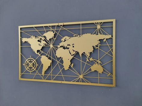 Metal World Map metal Wall Decoration Metal Wall Art - Etsy Greece World Map Wall Decor, Map World, Metal Home Decor, Entryway Wall Decor, Art Christmas Gifts, Map Wall Decor, Entryway Wall, Dining Room Wall Decor, World Map Wall Art