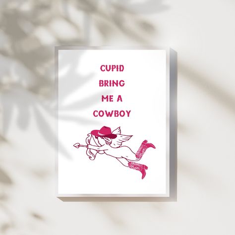 Cupid Bring Me A Cowboy, Cupid Arrow, Valentines Art, Coastal Cowgirl, Rodeo Cowboy, Western Illustration, Western Wall Art, Cowgirl Decor Western Illustration, Cupid Arrow, Cowgirl Decor, For One, Western Wall Art, Cowgirl Rodeo, Cupids Arrow, Western Wall, Rodeo Cowboy