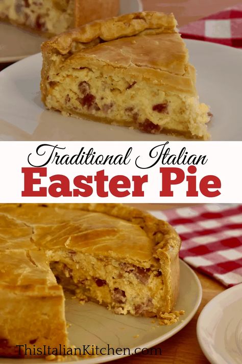 Italian Easter Pie | The Best Pizza Rustica - This Italian Kitchen Easter Italian, Italian Pie, Italian Easter Pie, Slow Cooker Ham Recipes, Best Junk Food, Easter Pie, Easter Food Appetizers, Pizza Rustica, Italian Easter