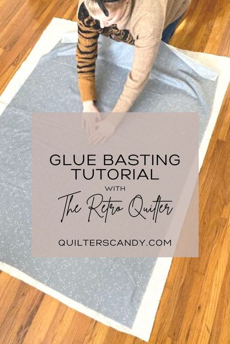 Check out this FREE tutorial on glue basting your quilt! It's a great alternative to spray basting when you don't have a well ventilated space. Homemade Quilt Basting Spray, Diy Quilt Basting Spray, Diy Basting Spray, Basting Spray For Quilting, Glue Basting A Quilt, Spray Basting A Quilt, How To Baste A Quilt, Quilt Batting Alternative, King Size Quilt Patterns Free