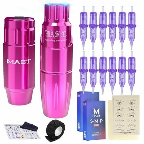 Mast Tour Tattoo Pen Kit Wireless Battery Power Supply 20pcs Cartridge Needles#tattoo #tattoocare #tattoosupplier Mast Tattoo Pen, Motor Tattoo, Tattoo Practice Skin, Tattoo Pen Machine, Tattoo Cream, Elements Tattoo, Rotary Tattoo Machine, Tattoo Pen, Tattoo Care