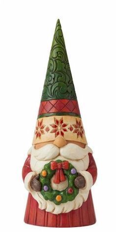 Christmas Boards, Enesco Figurines, Jim Shore Christmas, Colorful Wreath, Jim Shore, Christmas Figurines, Christmas Gnome, Christmas Art, Collectible Figurines