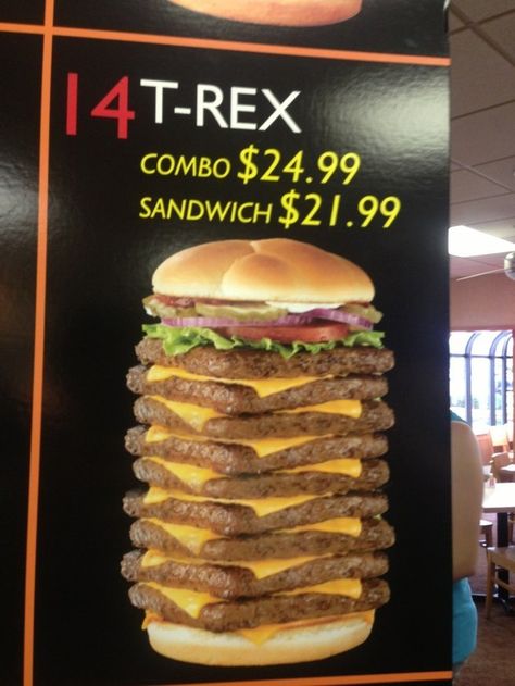 BRACE YOURSELVES: THE LEGENDARY NINE-PATTY "T-REX" BURGER FROM WENDY'S...RIP Big Burgers, Fast Food Items, Fast Food Menu, Fast Food Restaurant, Food Menu, Food Items, Hot Dog Buns, T Rex, Image Search