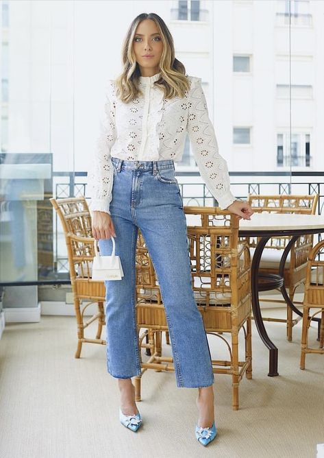 Chic Mom Outfits, Vintage Boyfriend Jeans, Summer Business Casual Outfits, Casual Glam, Glam Outfit, Jeans Look, Uni Outfits, Work Chic, Outfit Mujer