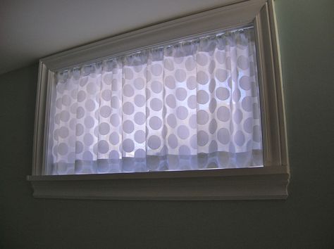 basement window curtain Basement Window Curtains, Basement Window Treatments, Unfinished Basement Walls, Small Window Treatments, Small Basement Bedroom, Basement Window, Curtain Tutorial, Curtains Diy, Window Sill Decor