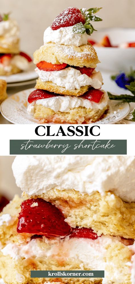 Homemade Strawberry Shortcake Biscuits, The Best Strawberry Shortcake, Woodland Picnic, Shortcake Recipes, Classic Strawberry Shortcake, Homemade Strawberry Shortcake, Strawberry Shortcake Recipe, Macerated Strawberries, Simple Desserts