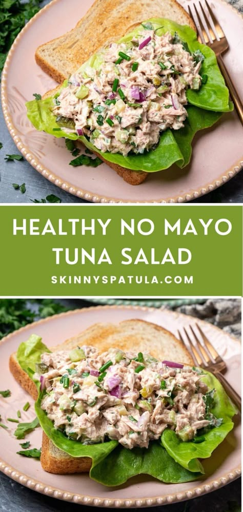 Bariatric Tuna Salad Recipes, Tuna Salad Healthy No Mayo, Tuna Clean Eating Recipes, Tuna Pasta Salad Without Mayo, Mediterranean Tuna Salad No Mayo, Thm Tuna Salad, Tuna Salad With Olive Oil Recipe, Clean Tuna Recipes, Tuna Diet 3 Day