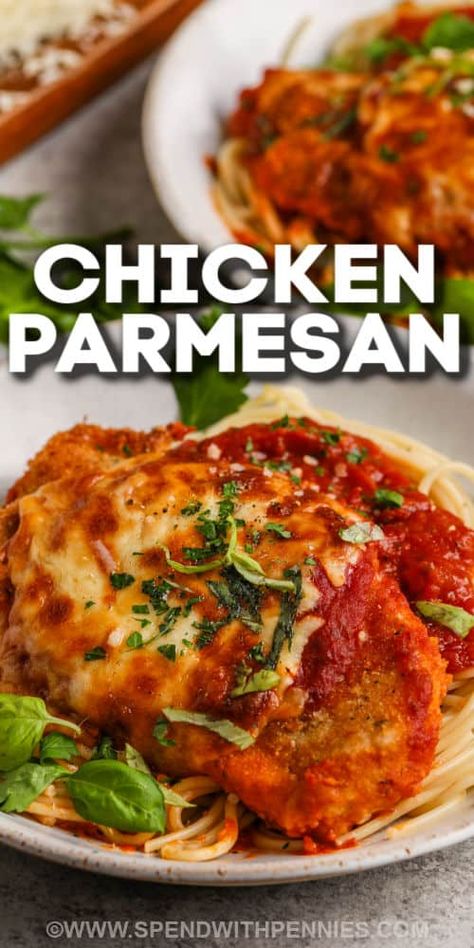 Homemade Chicken Parmesan, Chicken Parm Recipes, Chicken Parmesan Recipe Easy, Chicken Parmesan Recipe Baked, Food Dinners, Chicken Parmesan Recipe, Easy Chicken Parmesan, Sunday Dinners, Breaded Chicken Breast