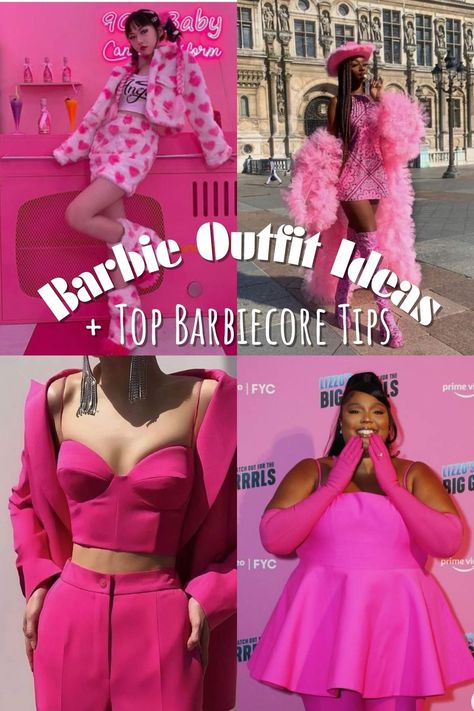 Over The Top Pink Outfit, Cute Barbie Outfits For Women, Barbie Pink Shoes Outfit, Barbie Going Out Outfit, Barbie Themed Outfits Plus Size, Barbie Outfits Summer, Women’s Barbie Outfit, Barbie Clothes Inspiration, Outfits To Watch Barbie