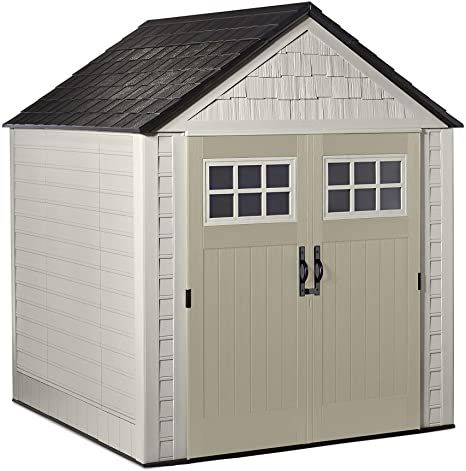 Amazon.com : Rubbermaid Outdoor Storage Shed, 7X7 feet, Resin Weather Resistant Outdoor Garden Storage Shed for Backyard, Garden, Tool Storage, Lawn, Garage Organizer, Sandstone : Patio, Lawn & Garden Rubbermaid Shed, Plastic Storage Sheds, Outdoor Garden Storage, Outdoor Storage Shed, Resin Storage, Garden Storage Shed, Diy Shed Plans, Backyard Sheds, Outdoor Sheds