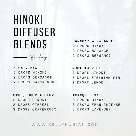 Essential Oil Education + DIY Blends + Recipes – Kelly Kubiak Hinoki Diffuser Blend, Hinoki Essential Oil Blends, Hinoki Essential Oil, Doterra Diffuser, Turmeric Essential Oil, Siberian Fir, Doterra Diffuser Blends, Essential Oil Education, Doterra Essential Oils Recipes