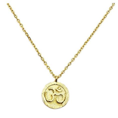 Solid Sterling Silver Gold Vermeil Om (Aum) Symbol Pendant Necklace, Balance and Serenity, Yoga Aum Symbol, Om Necklace, Om Aum, Yoga Necklace, Leather Corded Necklace, Yoga Clothing, Necklace Minimalist, Evil Eye Necklace, Gold Price