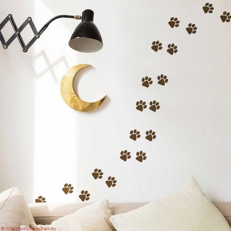 - add a touch of cuteness to your nursery or child's room with these adorable wall decals. #puppy #walldecals . #Dog_Themed_Decor #Puppy_Footprint #Puppy_Bedroom #Wall_Stencil_Nursery Puppy Footprint, Dog Bedroom Decor, Puppy Bedroom, Wall Stencil Nursery, Puppy Nursery Theme, Dog Bedroom, Puppy Nursery, Puppy Room, Dog Shelter