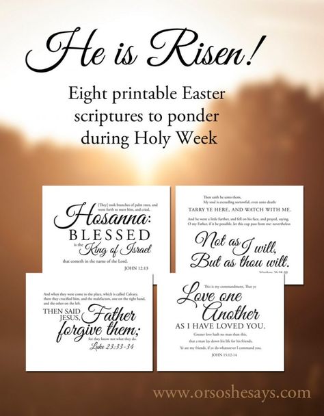 Eight Easter Scriptures to Ponder (she: Rachel) Lds Easter Printables, Easter Quotes Religious, Lds Easter, Easter Scriptures, Lds Scriptures, Easter Quotes, Easter Story, Easter Religious, Easter Blessings