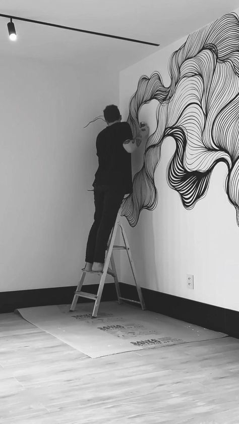 Wall Paint Ideas, Wall Art Creative, Wall Murals Diy, Diy Mural, Creative Wall Painting, Wall Painting Decor, Wall Murals Painted, Wall Drawing, Wall Paint Designs