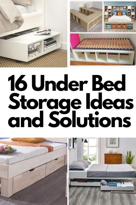 Reclaim valuable space with these 16 genius under bed storage ideas! From rolling drawers and DIY wooden boxes to vacuum-sealed bags and shoe organizers, these solutions are perfect for stashing away clothes, shoes, and toys. Ideal for small spaces or anyone looking to declutter, these ideas turn the hidden area under your bed into a storage powerhouse. Click to explore these smart and stylish storage solutions! Underbed Storage Baskets, Diy Beds With Storage Underneath, Mid Sleeper Storage Ideas, Full Size Bed With Storage Diy, Diy Bed Storage Ideas, Under Bed Shoe Storage Ideas, Storage Beds For Small Rooms, Box Room Storage Ideas, Underbed Storage Ideas Diy