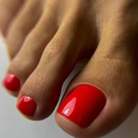 Nail Color For Pedicure, Summer Toenail Color, Summer Manicure And Pedicure Ideas, Red Toenail Polish, Summer Red Toe Nails, Pedicure Ideas Red, Pedicure Colors 2024, Summer Nails Pedicure, Pedicure 2024 Trends