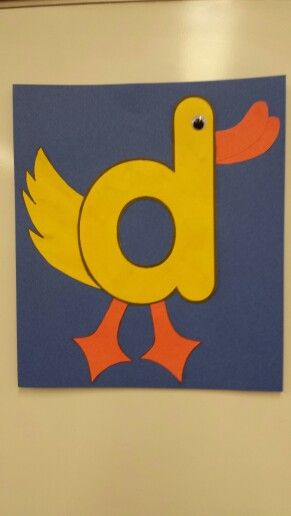 D is for Duck. D For Duck Craft, Lowercase D Craft, D Is For Duck, Phonics Crafts, Letter D Crafts, Duck Crafts, Alphabet Crafts Preschool, Letter Collage, Alphabet Activity