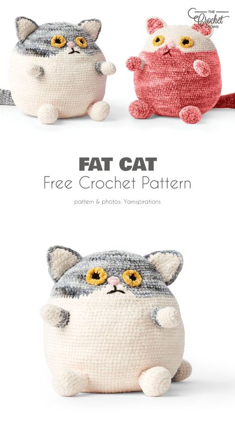 All About Cats Free Crochet Patterns Kat Haken, Cats Pattern, Cat Crochet, Confection Au Crochet, Crochet Cat Pattern, Cat Amigurumi, Crochet Animals Free Patterns, Fat Cat, Crochet Animal Patterns