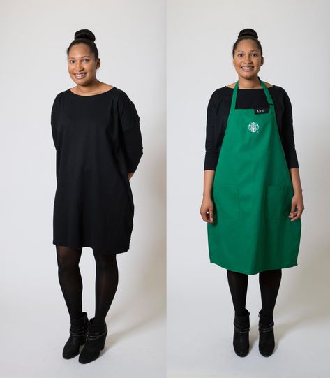 - Cosmopolitan.com Starbucks Employee Outfit, Starbucks Dress Code, Employee Outfit, Starbucks Employee, Starbucks Outfit, Barista Outfits, Working At Starbucks, Starbucks Barista, Dresses By Color