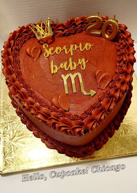 Scorpion Cake Birthdays, Scorpio Cake Ideas, Scorpio Baby Cake, Scorpion Cake, Scorpio Cake, 40th Cake, Birthday Vibes, Scorpio Birthday, Hello Cupcake