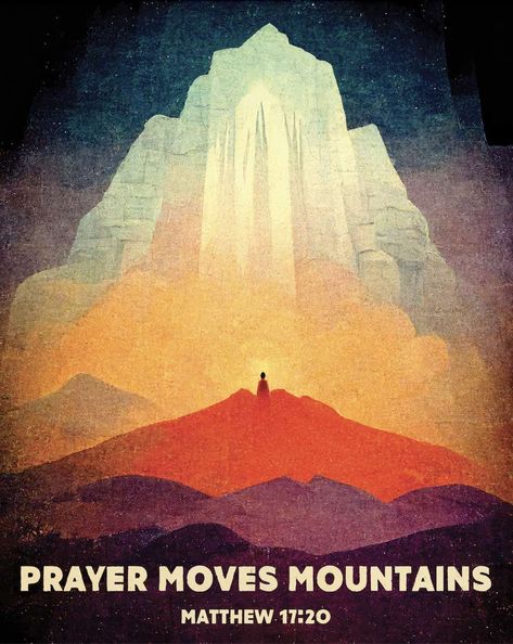 Vintage Mountain Poster, Bible Posters Wall Art, Vintage Christian Posters, Christian Poster Prints, Christian Graphic Design Posters, Christian Illustration Art, Christian Poster Design, Christian Mural, Prayer Illustration