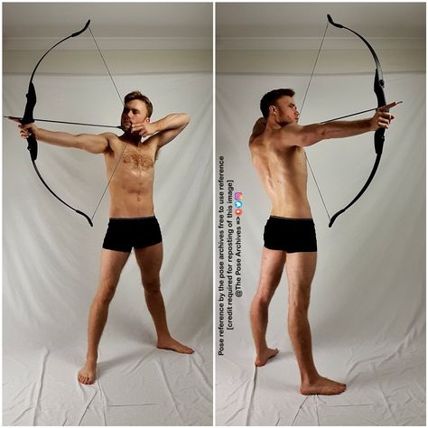 Archer Pose, Archery Poses, Gesture Poses, Bow Pose, Action Pose Reference, Male Pose Reference, Lighthouse Pictures, Anatomy Poses, Human Reference