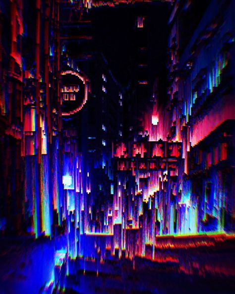 Glitch Art Studio on Instagram: “Cyber alley #alley #cyberpunk #cyberpunkart #glitch #glitchart #glitchartist #glitchmafia #glitched #glitchaesthetic #glitches…” Glitch Superpower, Analogue Horror, Tv Static, Indie Horror, Glitch Art, Dream City, Fantasy Games, Game Ideas, Magical World