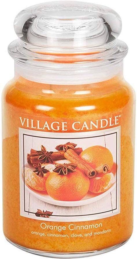 Village Candle Orange Cinnamon Large Glass Apothecary Jar Scented Candle, 21.25 oz Candle Bedroom, Halloween Treat Baskets, Orange Scented Candle, Village Candle, Orange Candle, Bulk Candles, Apothecary Candles, Glass Apothecary Jars, Apple Candles