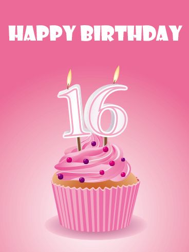 Pink Happy 16th Birthday Cupcake Card. What color says Sweet 16 do you think? Could it be a vibrant pastel shade of pink? What treat suggests joy, just for joys sake? I'd volunteer a frosting covered cupcake! And in a bubble print, what will it say? Across the top of the card; Happy Birthday! You'll never get burned, roasted, or charred, with the Pink Happy 16th Birthday Cupcake Card! Happy Birthday 16 Girl, Happy 16th Birthday Girl, Happy Sweet 16 Birthday Wishes, Happy 16 Birthday, Happy Birthday 16, Happy Birthday Sweet 16, 16th Birthday Wishes, Birthday Fireworks, Birthday Cake Gift