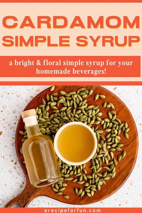 This spice-infused cardamom simple syrup invites the warming flavor of fall into your life, any time of year!