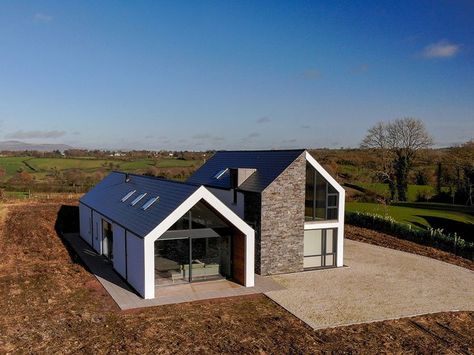 Self Build Houses Ireland, Scandinavian Barn House, Contemporary Bungalow, House Designs Ireland, House Extension Plans, Self Build Houses, Self Build, Bungalow Design, Bungalow House