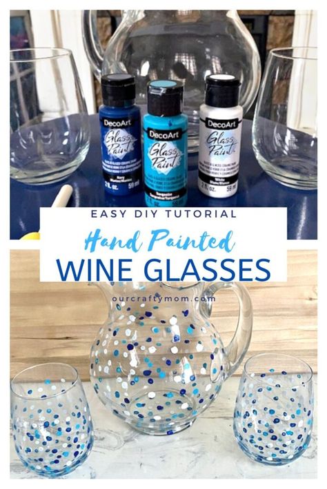 How To Make Beautiful DIY Hand Painted Wine Glasses Painted Wine Glasses Diy, Hand Painted Wine Glasses Diy, Wine Glass Diy, Paint Wine Glasses, Diy Wine Glasses Painted, Wine Glasses Painted, Wine Glasses Diy, Craft Sale Ideas, Bottle Diy Crafts