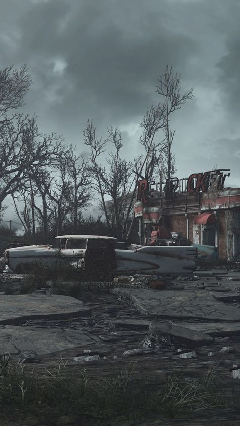 Fallout 4 Fallout 4 Aesthetic, Fallout Wallpaper, Apocalypse Landscape, 4 Aesthetic, Dystopian Aesthetic, Apocalypse World, Apocalypse Aesthetic, Post Apocalyptic Art, Apocalypse Art