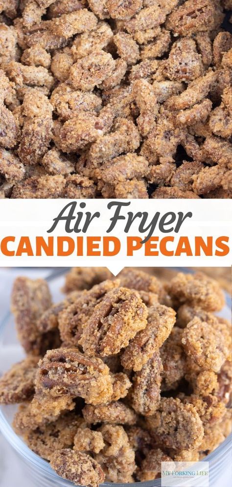 Air Fryer Recipes Healthy Low Carb, Cinnamon Sugar Pecans, Small Air Fryer, Sugared Pecans, Air Fryer Oven Recipes, Air Fryer Recipes Chicken, Air Fryer Dinner Recipes, Candied Pecans, Air Fryer Recipes Easy