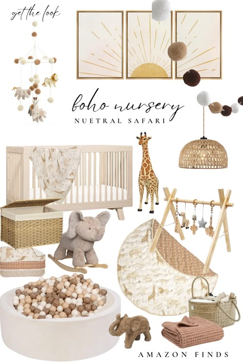 Nursery Ideas Giraffe, Safari Boho Nursery, Jungle Boho Nursery, Giraffe Theme Nursery, Neutral Jungle Theme Nursery, Beige Safari Nursery, Africa Themed Nursery, Animal Themed Nursery Neutral, Safari Neutral Nursery