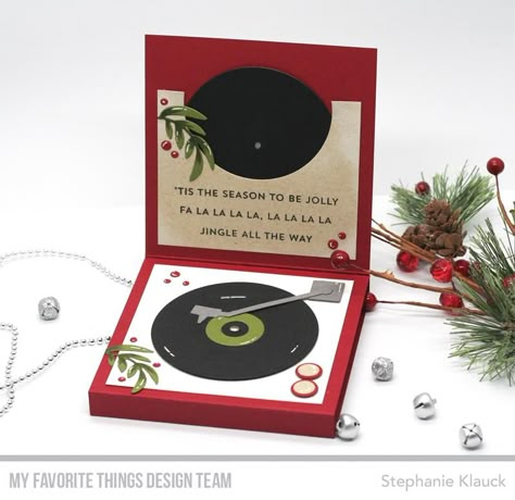 Old Record Player, Turntable Record Player, Tis The Season To Be Jolly, Wink Of Stella, Mft Stamps, Jingle All The Way, Male Cards, Fun Fold Cards, Masculine Cards