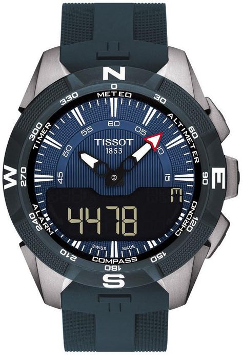 Tissot Watch T-Touch Solar II Blue #add-content #alarm-yes #bezel-fixed #bracelet-strap-rubber #brand-tissot #case-material-titanium #case-width-45mm #chronograph-yes #date-yes #day-yes #delivery-timescale-call-us #dial-colour-blue #discount-code-allow #gender-mens #gmt-yes #luxury #movement-quartz-battery #official-stockist-for-tissot-watches #packaging-tissot-watch-packaging #perpetual-calendar-yes #sale-item-no #smart-watch #subcat-t-touch Tissot T Touch, Solar Watch, Tissot Watches, Vintage Watches For Men, New Ceramics, Stylish Watches, Beautiful Watches, Swiss Watches, Casio Watch