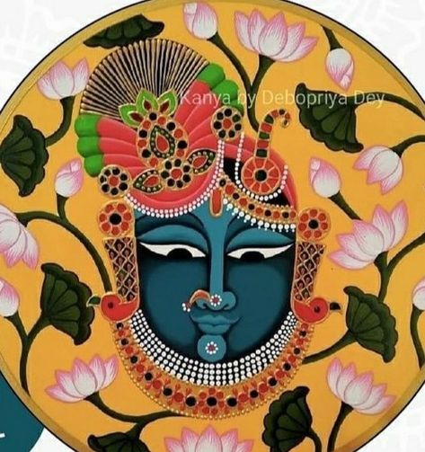 Shrinathji Face Painting, Shreenathji Face Painting, Krishna Clothes, Shreenath Ji, Earthen Pots, Class Drawing, Bird Silhouette Art, Doodle Art Posters, Shree Nathji