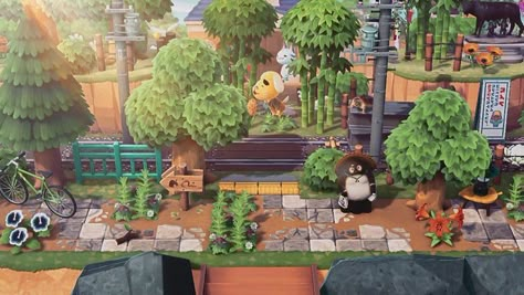 Japanese Entrance, Urban Island, Japanese Town, Abandoned City, How I Wish, City Island, Animal Crossing Guide, Outdoor Designs, Animal Crossing Wild World