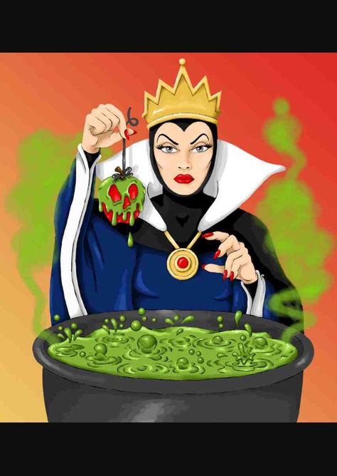 Evil queen Scary Disney, Snow White Queen, Disney Evil Queen, Disney Sleeve, Evil Stepmother, Evil Disney, Evil Queens, Sette Nani, 7 Dwarfs