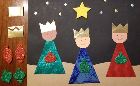 Wise Men Following The Star, Wise Men Crafts For Preschoolers, 3 Wise Man Craft For Kids, Wise Men Preschool Craft, Wisemen Craft Preschool, Wise Men Visit Jesus Craft For Kids, 3 Kings Day Crafts For Kids, Wisemen Craft, 3 Wise Men Craft