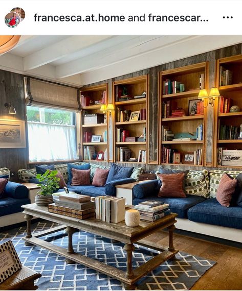 Couch In Front Of Bookcase, Library Behind Couch, Book Shelves Above Couch, Built In Behind Couch, Bookshelves Behind Sofa, Bookcase Behind Couch, Toolbox Ideas, Diy Built In Shelves, Shelves Above Couch