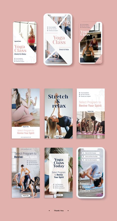 Yoga Practice Instagram Stories Template | Behance Yoga Instagram Story, Testimonial Graphic, Instagram Stories Template, Pink Instagram, Temple Design, Post Instagram, Fitness Instagram, Free Instagram, Social Media Design Graphics