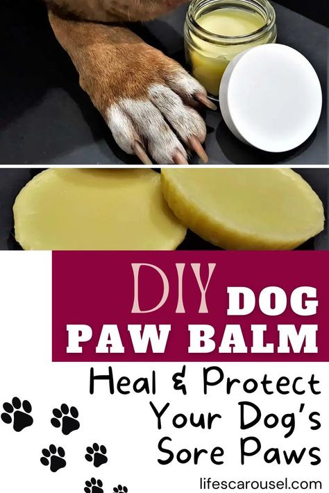 Diy Dog Paw Balm, Dog Paw Salve, Dog Paw Moisturizer, Diy Pet Crafts, Dog Paw Cream, Paw Cream, Dog Paw Protection, Dog Paw Care, Dog Balm