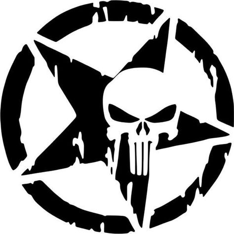 Punisher Stickers, Punisher Skull Decal, The Punisher Skull, Skull Stencil, Jeep Decals, Skull Decal, Star Vinyl, Punisher Skull, Star Decals