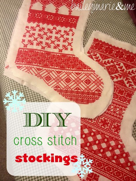 Cross Stitch Stocking, Cross Stitch Christmas Stockings, Unique Cross Stitch, Cross Stitch Tutorial, Christmas Stockings Diy, Christmas Stocking Pattern, Cross Stitch Christmas, Stocking Pattern, Diy Cross