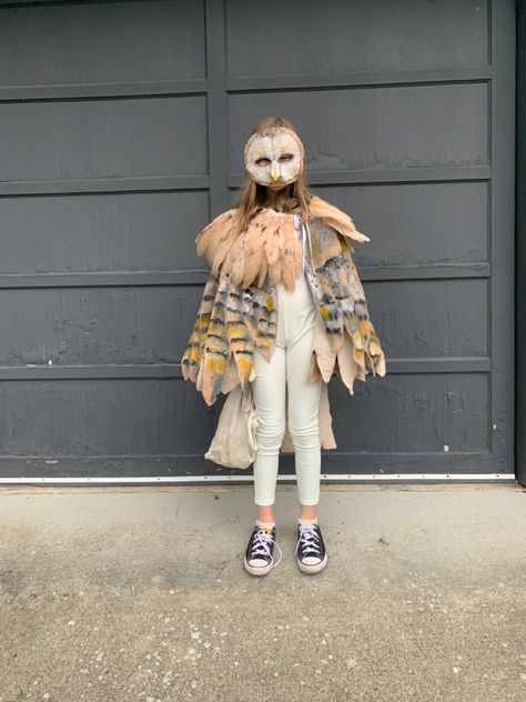 Homemade Owl Costume, Barn Owl Costume, Owl Inspired Outfit, Owl Costume Women's, Bird Costume Diy, Labyrinth Costumes, Diy Owl Costume, Owl Costume Kids, Owl Costume Diy