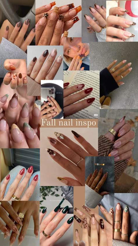 Fall nail inspo || autumn aesthetic || fall aesthetic | that girl nails || acrylics Clean Girl Autumn Nails, Fall Nails No Acrylic, Fall Inspo Nails Short, Short Fall Nails 2024 Trends, Fall Basic Nails, Fall Vibes Nails, Cute Design Nails, Fall Nail Inspo Almond, Nail Inspo For Fall